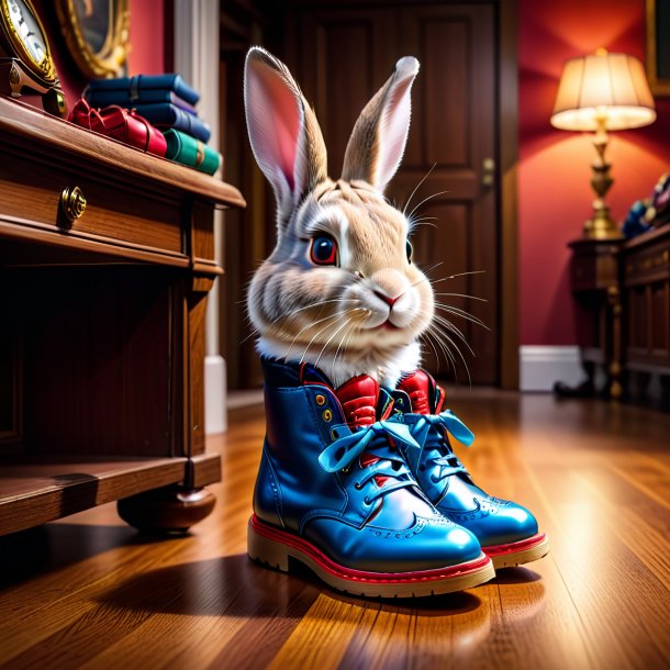 Image of a rabbit in a shoes in the house