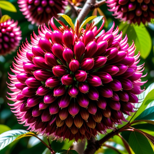 Retrato de uma castanha rosa quente