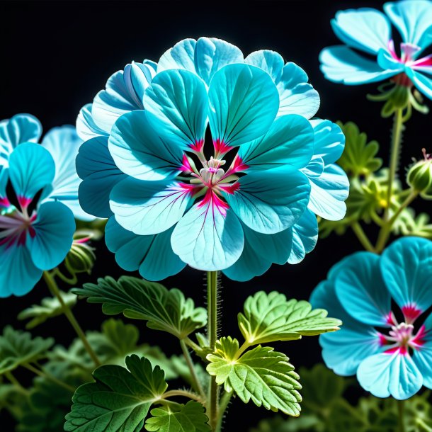 Image of a cyan geranium, rose