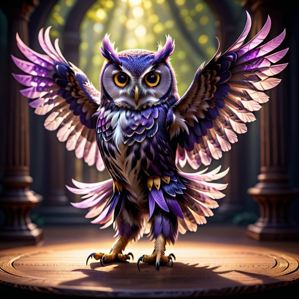 Image of a purple dancing owl