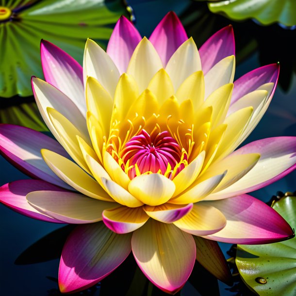 Photo of a fuchsia water lily, yellow