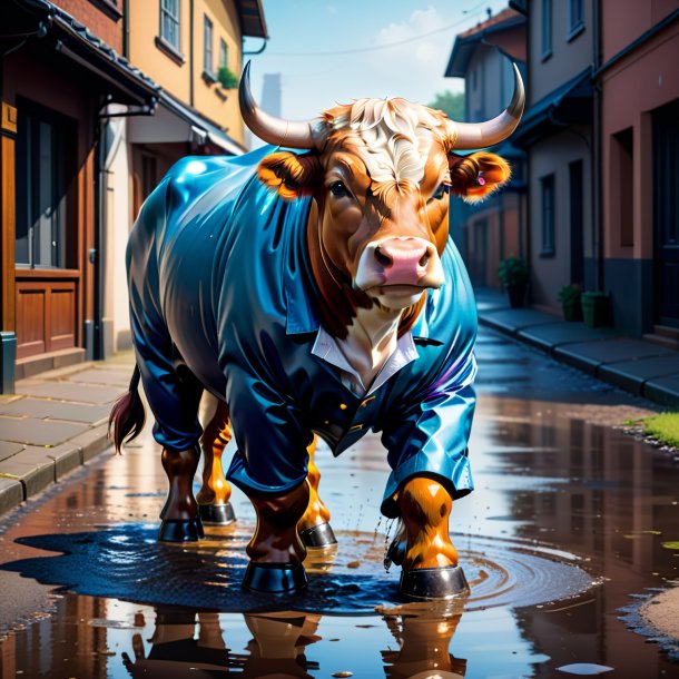 Ilustración de un toro en un pantalón en el puddle