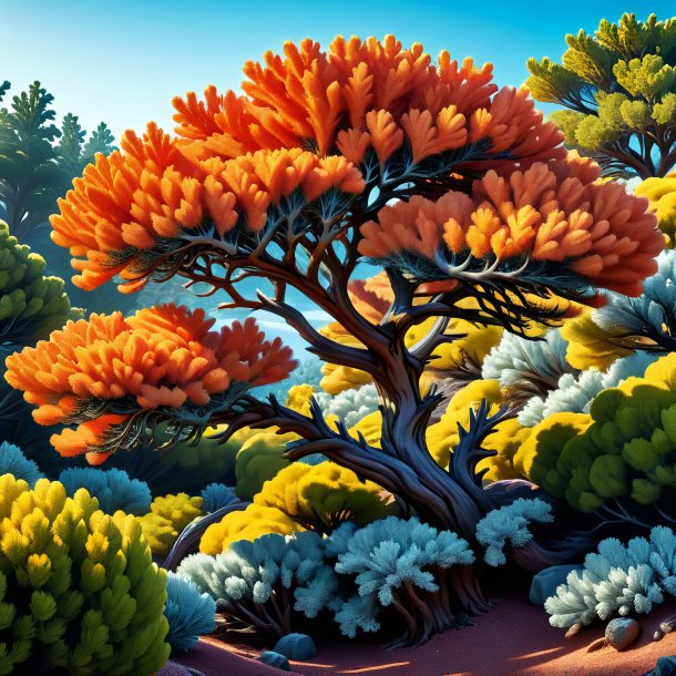 Clipart of a coral juniper