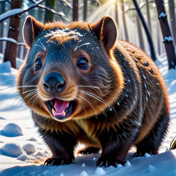 De um choro de um wombat na neve