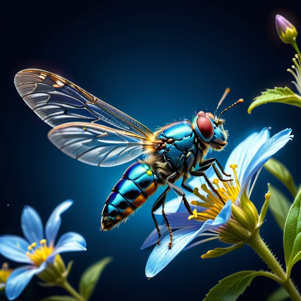 Sketch of a blue catch-fly, night-flowering