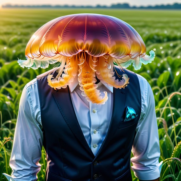 Pic of a jellyfish in a vest on the field