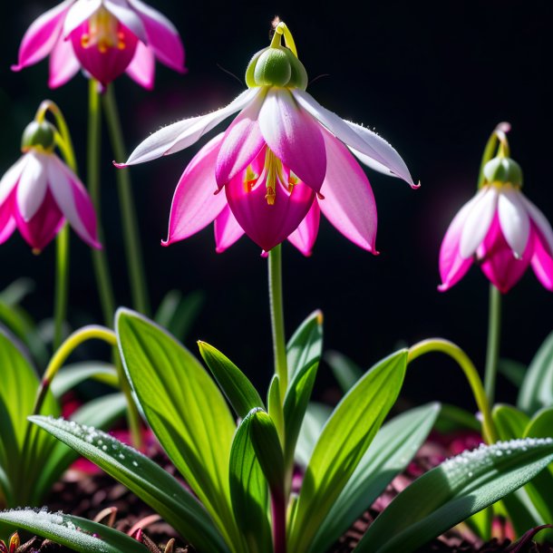 Représentation d'une goutte à neige fuchsia