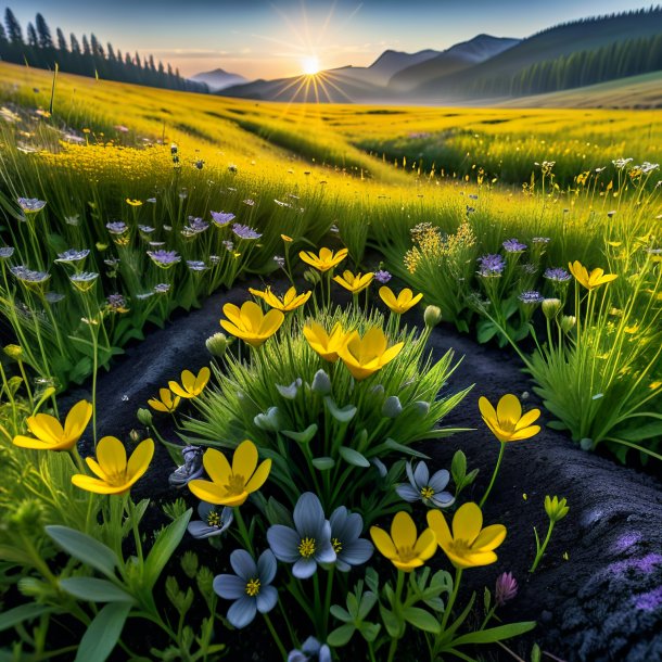 Photography of a charcoal crowfoot, meadow