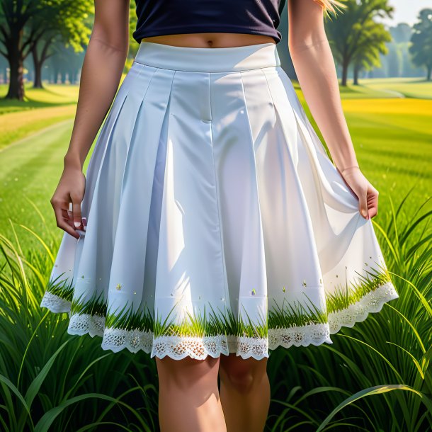 Image of a white skirt from grass