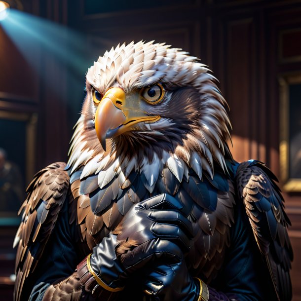 Pic of a eagle in a black gloves