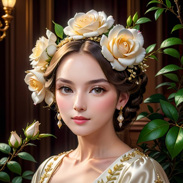 Portrait of a ivory jessamine, rose