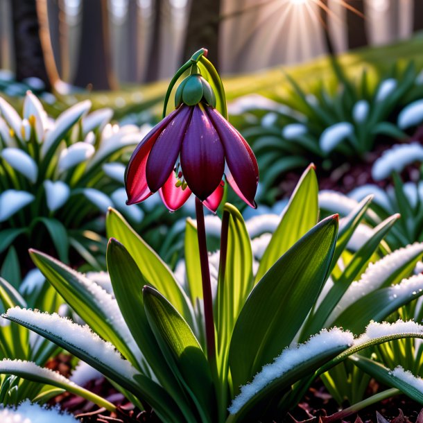 Image d'une goutte à neige de la maroon