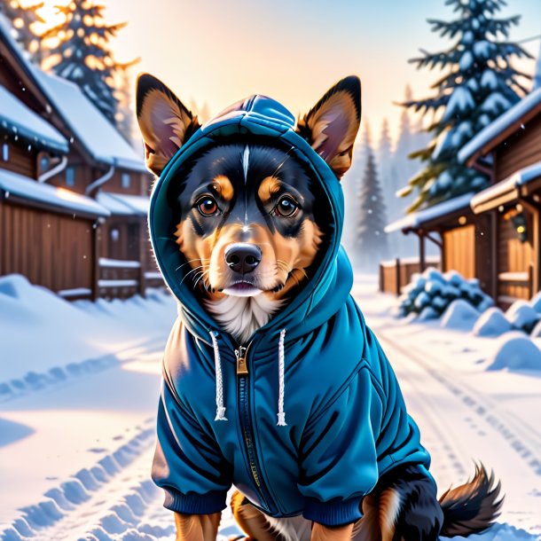 Photo d'un chien dans une capuche dans la neige