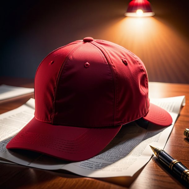 Image d'une casquette rouge sur papier