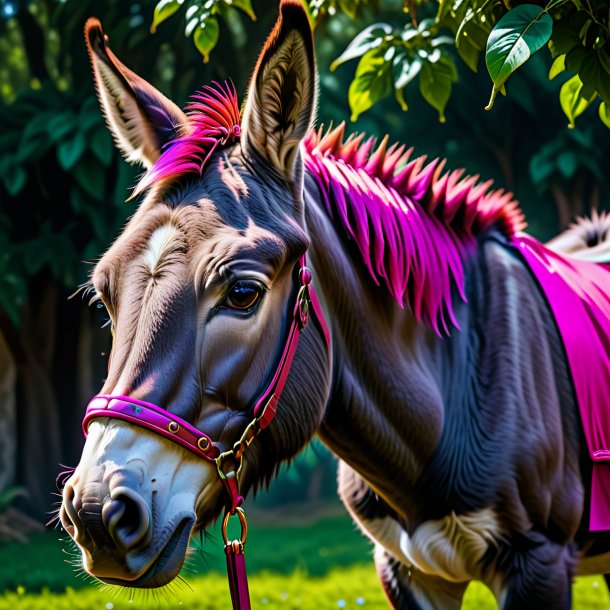 Image d'un âne en pleurs de fuchsia