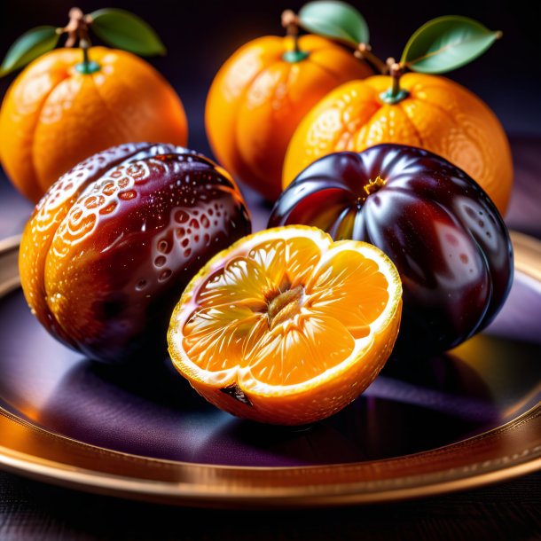 Photo d'une date orange, prune