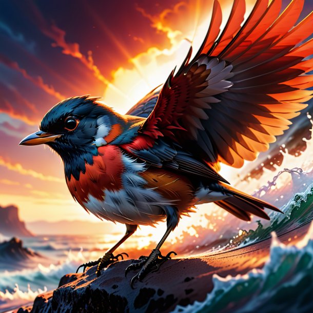 Clipart of a red wake-robin