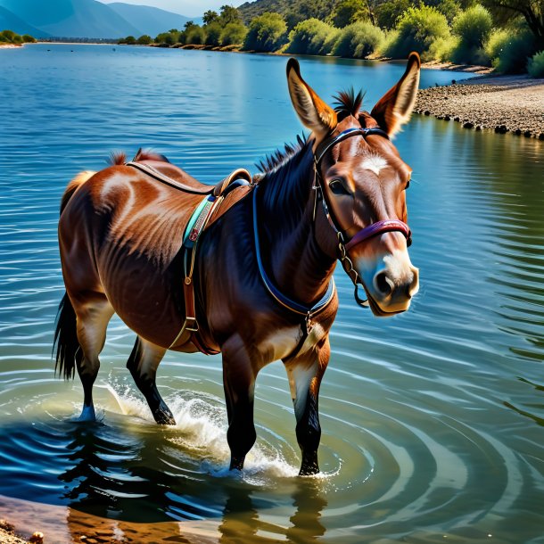 Foto de una mula en un pantalón en el agua