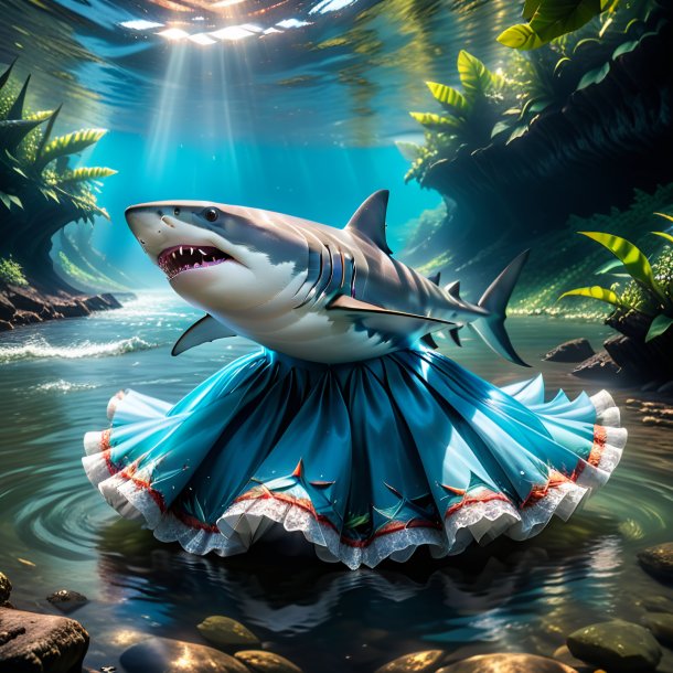 Image of a shark in a skirt in the river