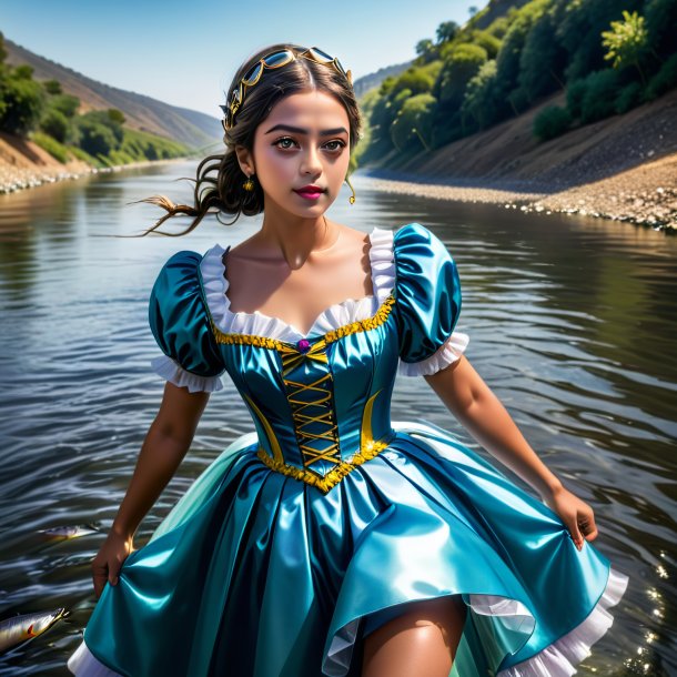 Imagen de una sardina en un vestido en el río