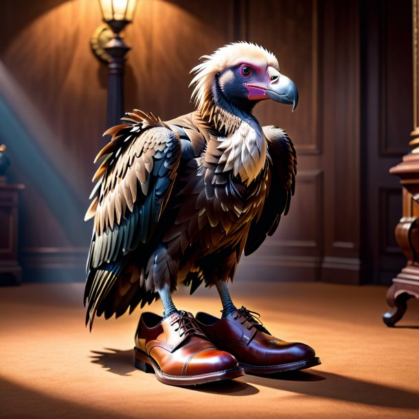 Picture of a vulture in a brown shoes