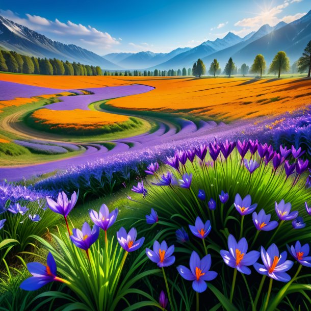 Depiction of a azure meadow saffron