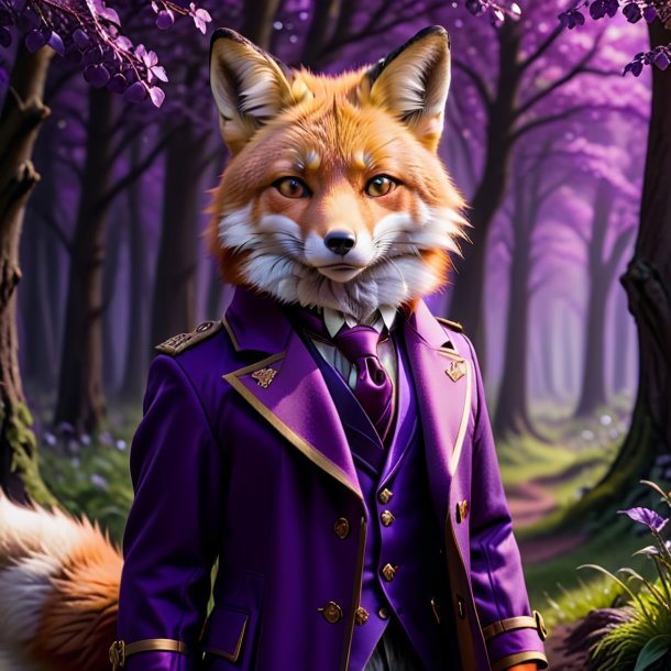 Image of a fox in a purple coat