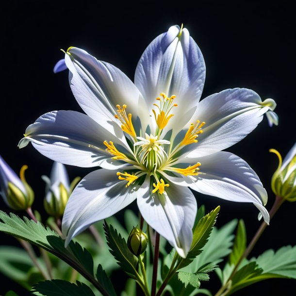 Imagerie d'une columbine d'argent