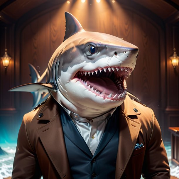 Picture of a shark in a brown coat