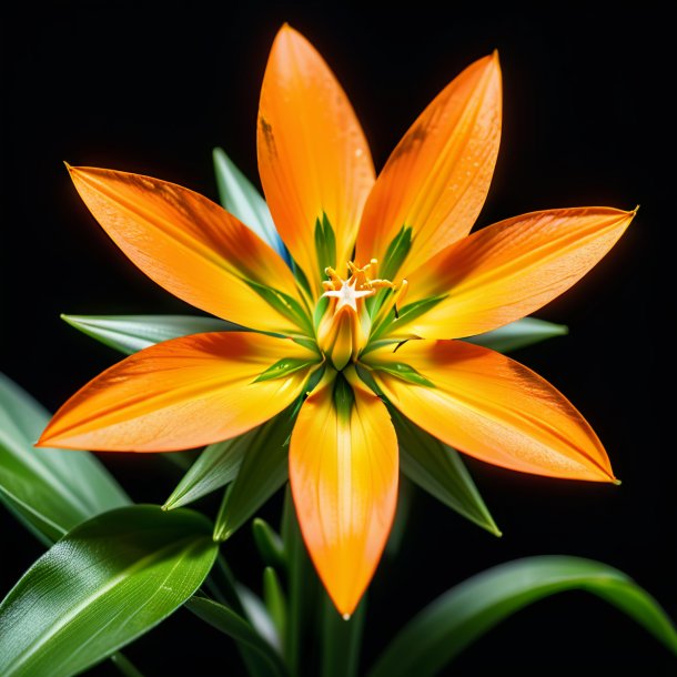 Photography of a orange star of bethlehem