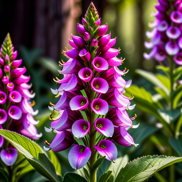 Depiction of a plum foxglove