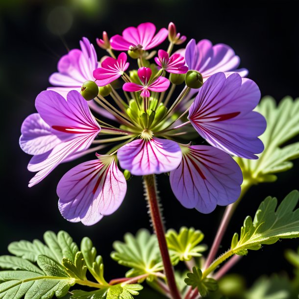 Figure of a olive geranium, clouded