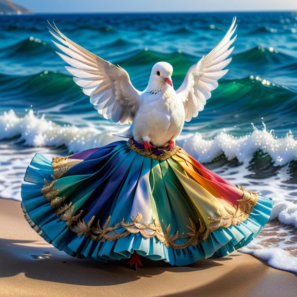 Image of a dove in a skirt in the sea