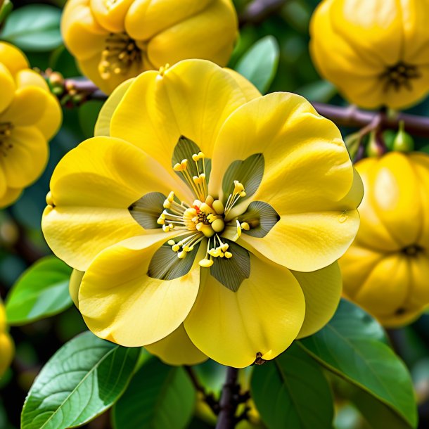 Imagery of a yellow quince