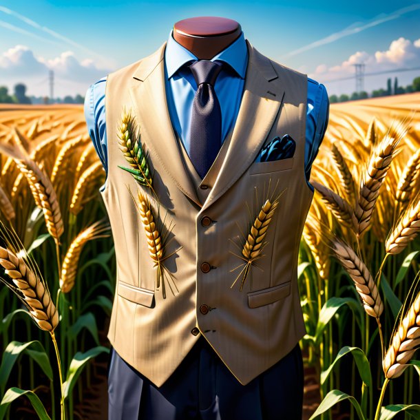 Sketch of a wheat vest from concrete