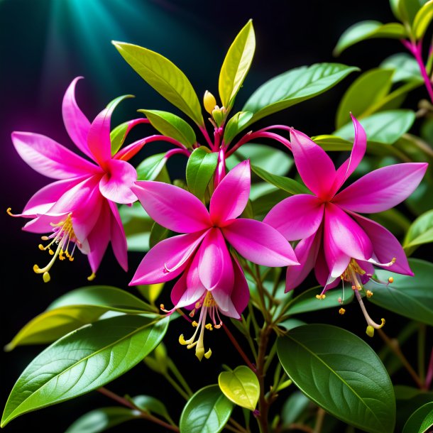 Depiction of a fuchsia jessamine, spanish