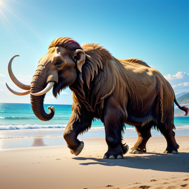 Pic of a dancing of a mammoth on the beach