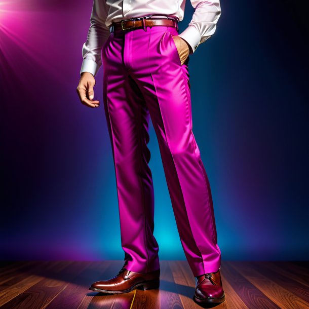 Illustration of a magenta trousers from wood