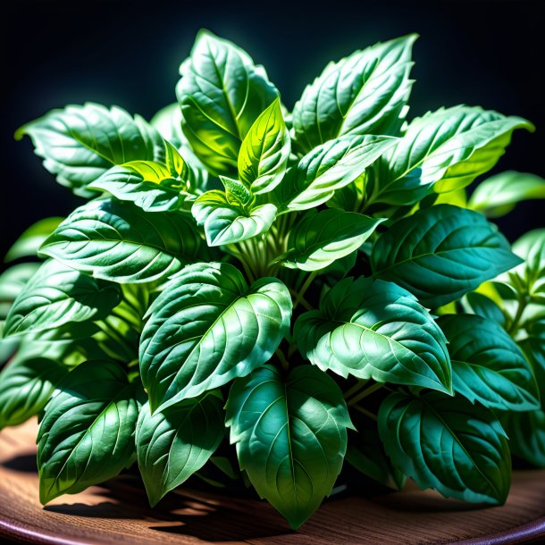 Photo of a cyan basil