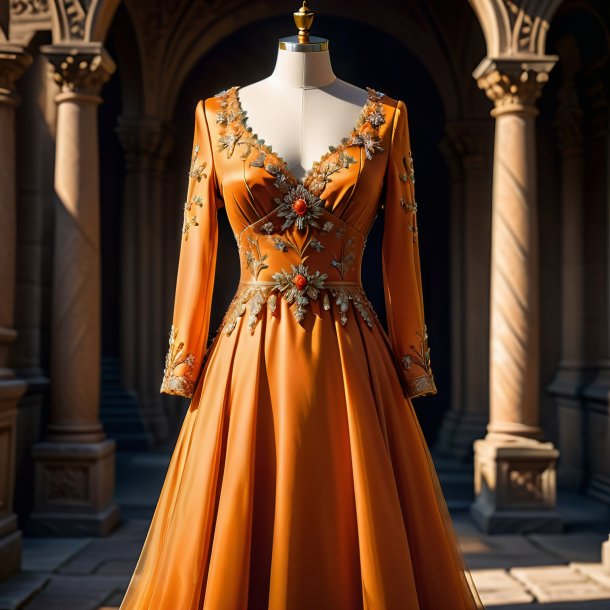 Clipart of a orange dress from stone