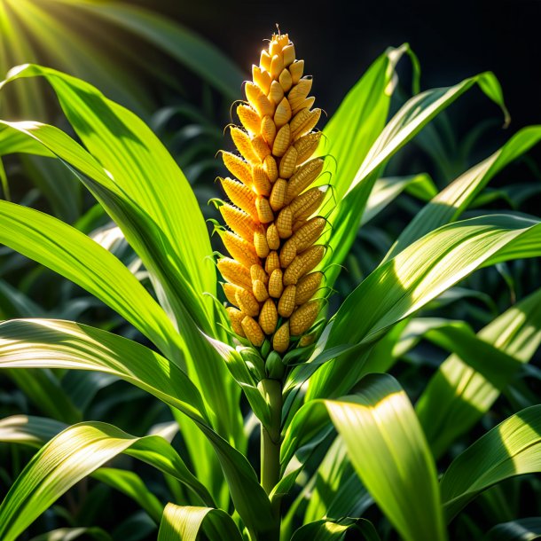 Representación de una planta de maíz amarillo