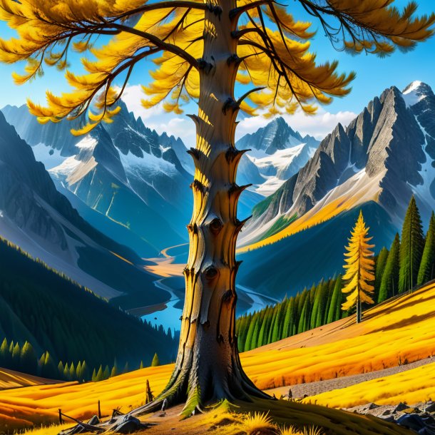 Portrayal of a yellow larch