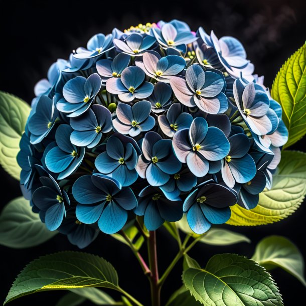 Desenho de uma hortensia de carvão