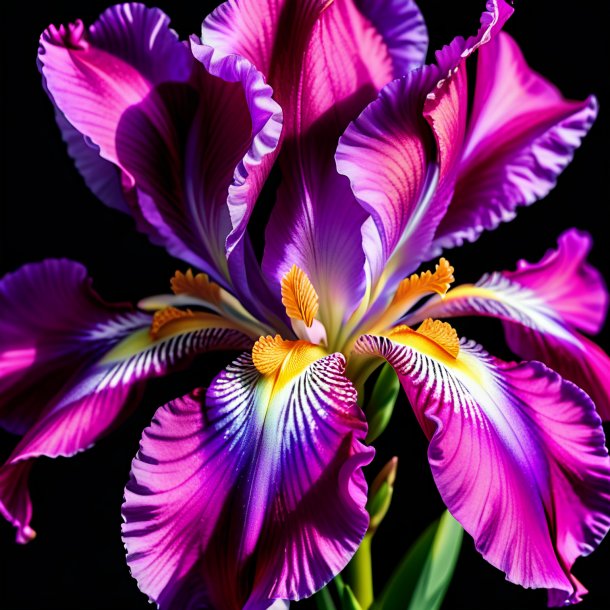 Portrait of a magenta iris