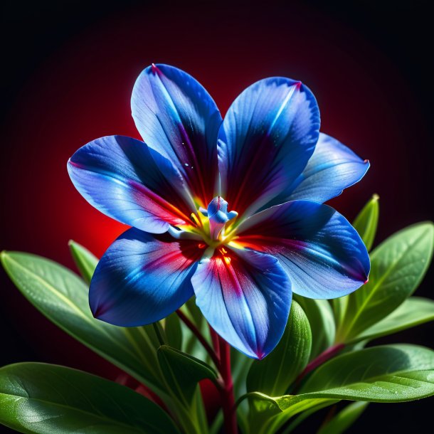 Illustration of a blue pimpernel, red