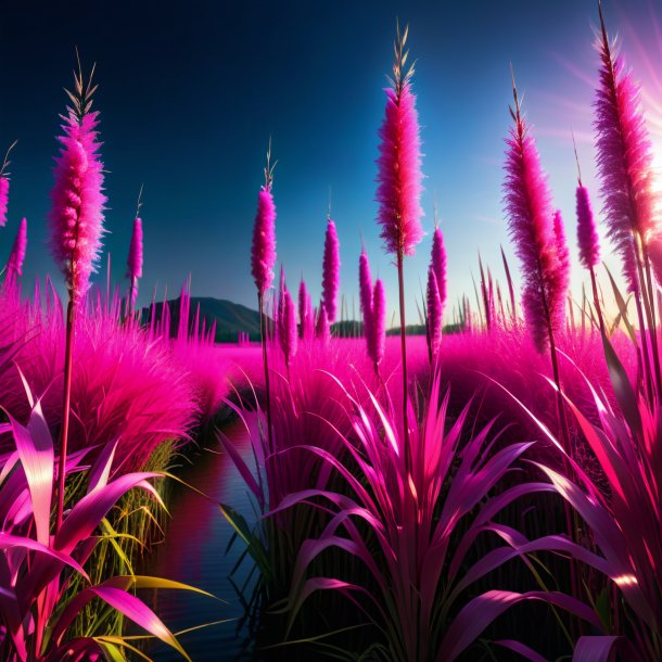 Depicting of a hot pink reed