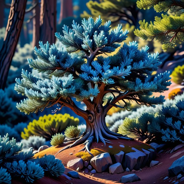 Imagery of a blue juniper