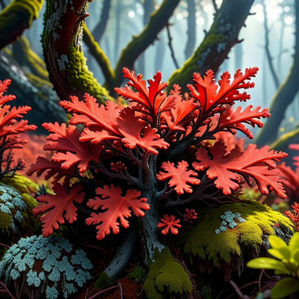 Depicting of a red lichen