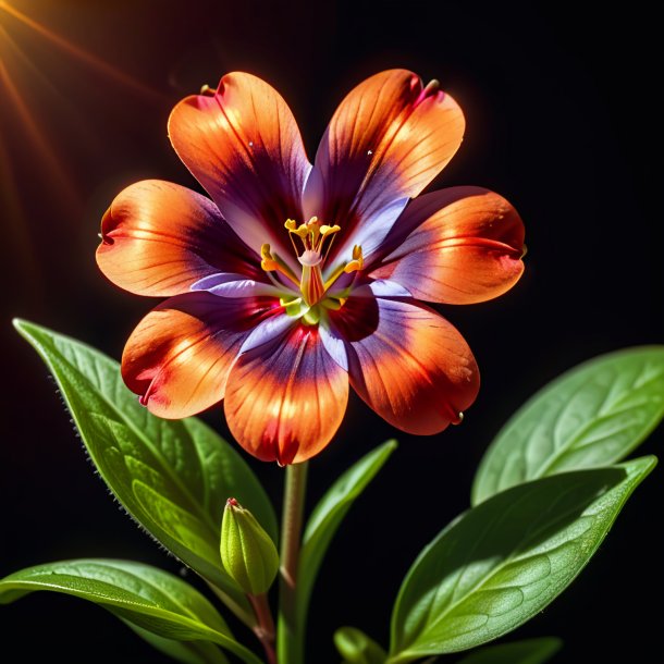 Drawing of a brown pimpernel, red