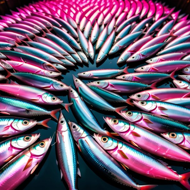 Image of a pink waiting sardines